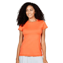 Load image into Gallery viewer, Sofibella UV Colors SS Womens Tennis Shirt - Nectarine/2X
- 3
