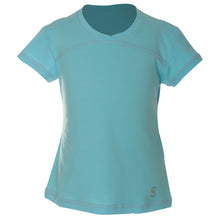 Load image into Gallery viewer, Sofibella UV Colors Girls SS Tennis Shirt - Baby Boy Blue/L
- 3