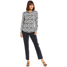 Load image into Gallery viewer, Gottex Zip Mock Womens Long Sleeve Sun Shirt - Black Lattice/L
- 1