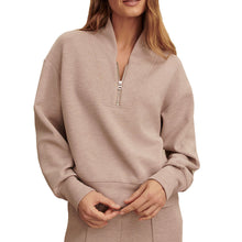 Load image into Gallery viewer, Varley Davidson Womens Half Zip Sweatshirt - Taupe Marl/L
- 22