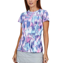 Load image into Gallery viewer, Sofibella UV Feather Womens Tennis SS Shirt - Vibes/2X
- 23
