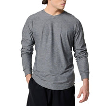 Load image into Gallery viewer, SB Sport V Neck Long Sleeve Mens Tennis Shirt - Grey Melange/2X
- 1