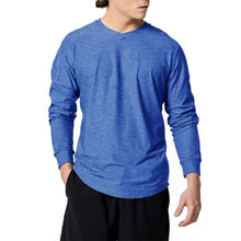 Load image into Gallery viewer, SB Sport V Neck Long Sleeve Mens Tennis Shirt - Royal Melange/2X
- 3