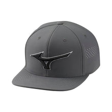 Load image into Gallery viewer, Mizuno Tour Flat Snapback Hat - Dark Charcoal/One Size
- 2