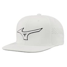 Load image into Gallery viewer, Mizuno Tour Flat Snapback Hat - White/White/One Size
- 4