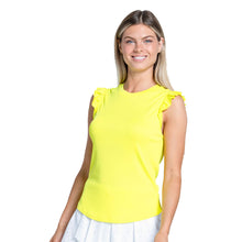 Load image into Gallery viewer, Lucky in Love Bring It On Wmns Ribbed Tennis Tank - Yellow/L
- 5