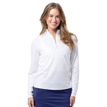 Load image into Gallery viewer, SanSoleil Solshine Foil Prnt Mock Wmn LS Sun Shirt - Chevy White/L
- 5
