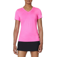 Load image into Gallery viewer, FILA Short Sleeve V-Neck Womens Tennis Shirt - PINK 544/XL
 - 2