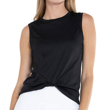Load image into Gallery viewer, Lucky in Love Twist Front Womens Tennis Tank Top - BLACK 001/XL
 - 1