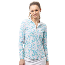 Load image into Gallery viewer, SanSoleil SolTek Lux Womens LS Sun Shirt - Paisly Prk Turq/XXL
- 7