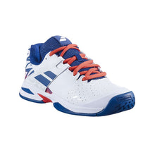 Load image into Gallery viewer, Babolat Propulse All Court Junior Tennis Shoes - White/Est Blue/M/6.0
- 14
