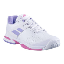 Load image into Gallery viewer, Babolat Propulse All Court Junior Tennis Shoes - White/Lavender/M/7.0
 - 18