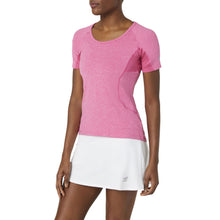 Load image into Gallery viewer, FILA Pickleball Solid Womens Short Sleeve Shirt - PINK HEATHR 680/XL
- 3