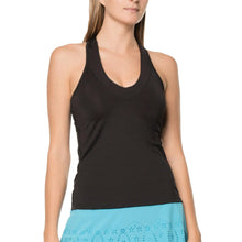 Load image into Gallery viewer, Lucky in Love V-Neck with Bra Womens Tennis Tank - BLACK 001/L
- 1