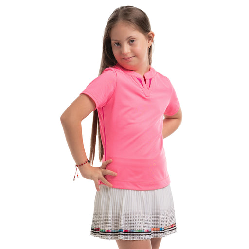 Lucky In Love Double V G Short Sleeve Polo - PINK 648/M