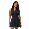 TravisMathew Moveknit Sleeveless Black Womens Zip Dress