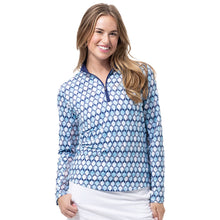 Load image into Gallery viewer, SanSoleil Solcool Print Mock Womens PO - Racqueteer Blue/L
- 4