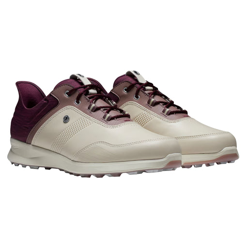 FootJoy Stratos Womens Golf Shoes - Vanilla/Merlot/B Medium/11.0
