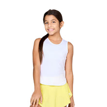 Load image into Gallery viewer, Sofibella UV White Girls Tennis Tank Top - White/L
- 20