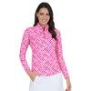 Ibkul Gingham Check Essential Mock Womens Quarter-Zip
