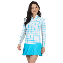 Load image into Gallery viewer, Ibkul Gingham Check Essential Womens QZ - Turquoise/White/XL
 - 5