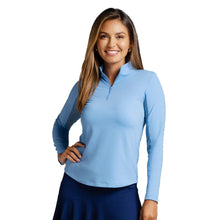 Load image into Gallery viewer, Ibkul Essential Solid Mock LS Womens QZ - Peri/XL
- 10