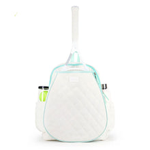 Load image into Gallery viewer, Ame & Lulu Game On Quilted Wht/Blu Tennis Backpack - White/Light Blu
- 1