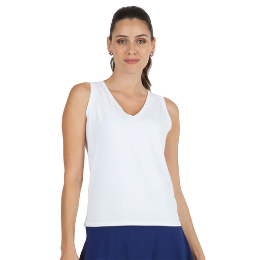 Ibkul Womens Tennis Tank Top - White/XL