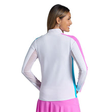 Load image into Gallery viewer, Ibkul Color Block Long Sleeve Mock Womens QZ
- 2