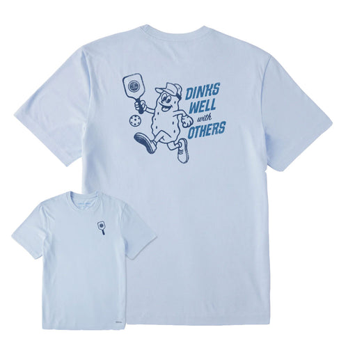 Life Is Good Dinks Well with Others Glacier Blue Shortsleeve Mens T-Shirt