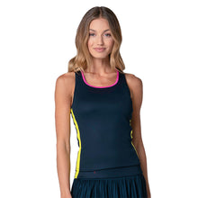 Load image into Gallery viewer, Lucky In Love Racer Rib Womens Tennis Tank - Midnight/M
- 1