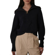 Load image into Gallery viewer, Varley Maura Wmns Half Zip Rib Knit Pullover - Navy/M
 - 1