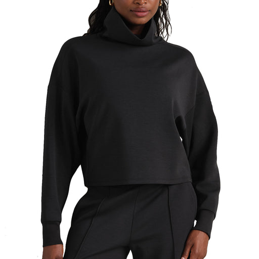 Rhone DreamGlow Mock Neck Womens Pullover - Pure Black Hthr/XL
