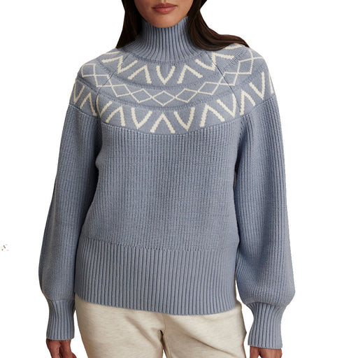 Varley Marcie Fairisle Yoke Womens Knit Sweater - Glacier Blue/M