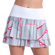 Load image into Gallery viewer, Lucky In Love Geo Glow Pleated Womens Tennis Skirt - White/XL
- 1