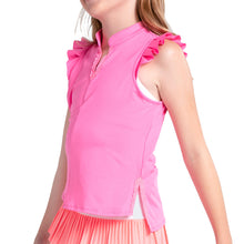 Load image into Gallery viewer, Lucky In Love Lace Frill Girl Sleeveless Polo
- 3