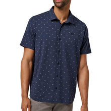 Load image into Gallery viewer, TravisMathew Comfortknit Geo SS Woven Mens Shirt - Total Eclipse/XL
- 2