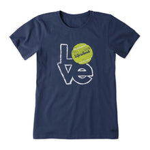 Load image into Gallery viewer, Life Is Good Love Tennis Shortsleeve Women T-Shirt - Darkest Blue/XL
- 1