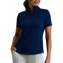 Load image into Gallery viewer, Ibkul Essential Solid SS Mock Womens QZ - Classic Navy/XL
- 4