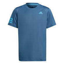 Load image into Gallery viewer, Adidas Club 3 Stripe Boys Tennis Shirt - ALTR BL/SKY 432/XL
- 5