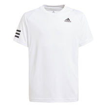 Load image into Gallery viewer, Adidas Club 3 Stripe Boys Tennis Shirt - White/Black/XL
- 3