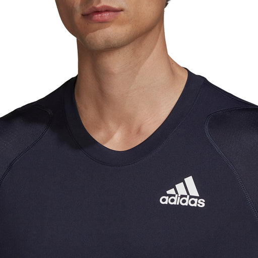 Adidas Club 3 Stripes Legend Ink Mens Tennis Shirt