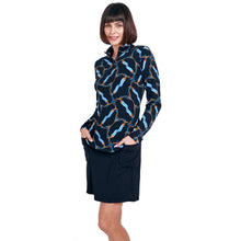 Load image into Gallery viewer, Gottex Zip Mock Life Womens Long Sleeve Sun Shirt - Winnr Circl Blk/XL
- 4