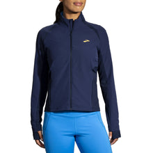 Load image into Gallery viewer, Brooks Fusion Hybrid Womens Running Jacket - NVY/BL BOLT 491/XL
- 2