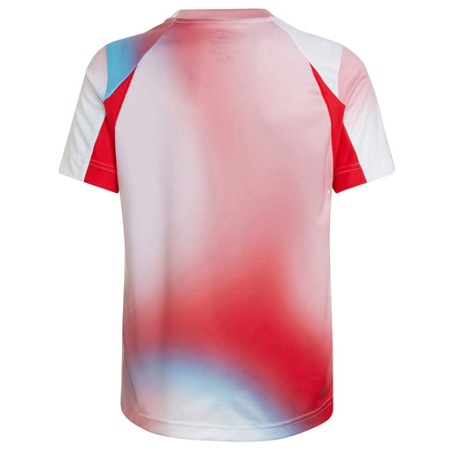 Adidas Club White Vivid Red Boys SS Tennis Shirt