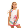 Lucky in Love Summer Fun Tie Back Multi Girls Tennis Tank Top