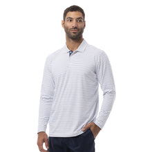 Load image into Gallery viewer, SanSoleil Soltek Ice Stripe Mens LS Polo - White/Ink/XL
 - 1