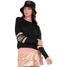 Load image into Gallery viewer, Lucky In Love Metallic Long Sleeve Womens Tennis - Metallic Black/XL
- 1