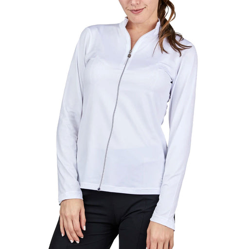 Sofibella UV Feather Womens Tennis Jacket - White/2X