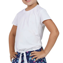 Load image into Gallery viewer, Sofibella UV Colors White Girl SS Tie Tennis Shirt
 - 10
